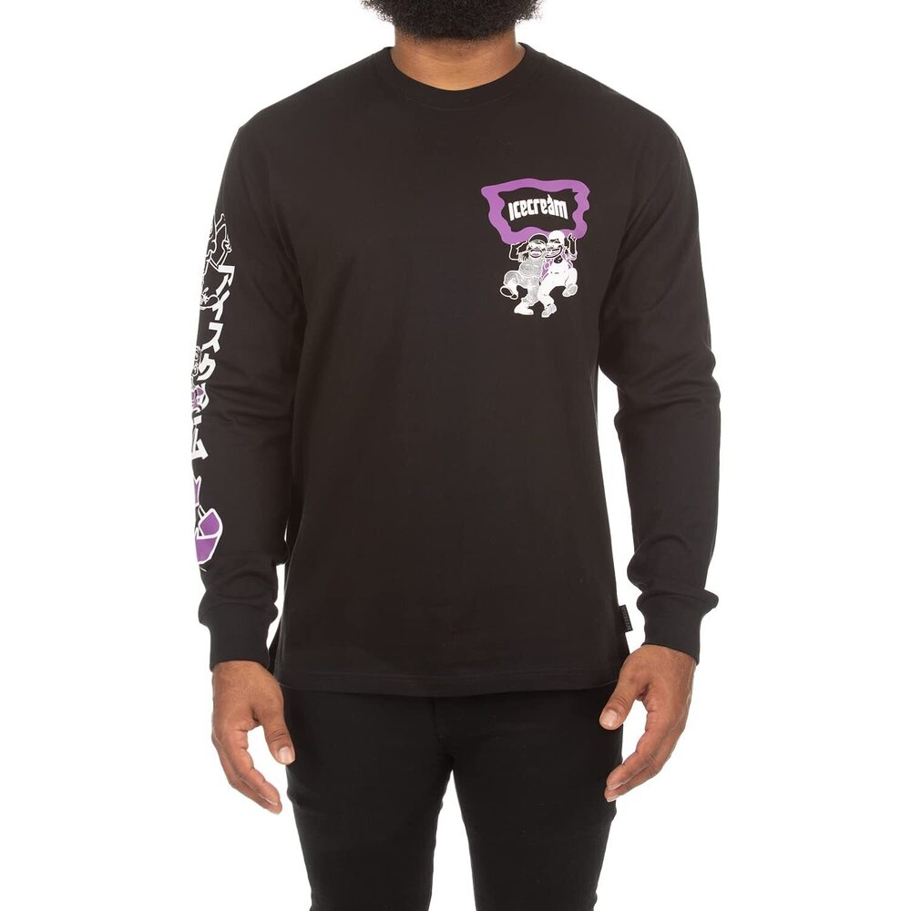 Ice Cream Nation Long Sleeve Knit Tee Black MD